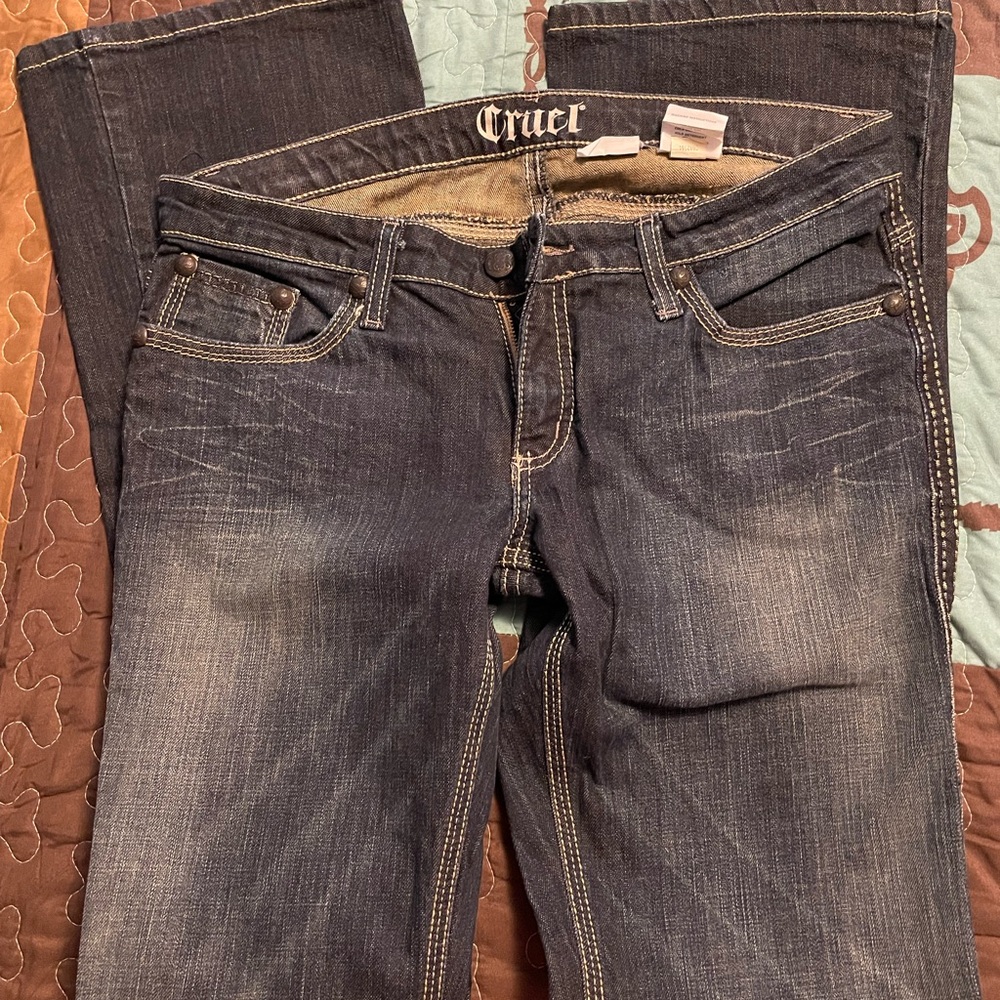 Cruel Girl Dark Blue Boot Cut Jeans